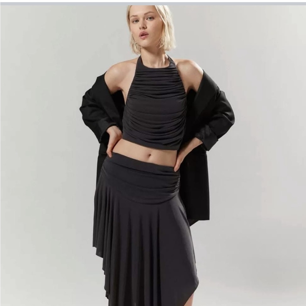 Silence + Noise Urban outfitters Halter Top & Asymmetrical Midi Skirt Set
